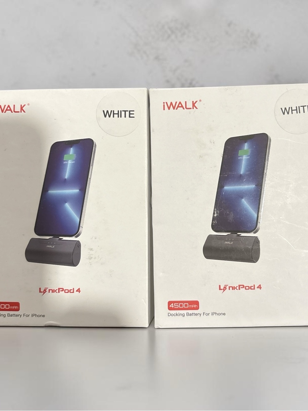 (2) iWALK LinkPod 4 Wireless Docking Battery - White